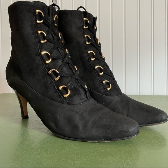 *Rare* Gucci Lace-Up Victorian/Witchy Vibe Boots in Black Suede *Italy* - Picture 14 of 16